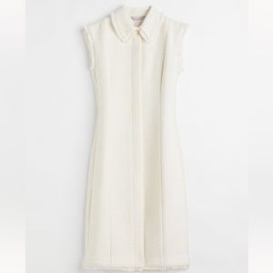 Bouclè wool blend dress button down